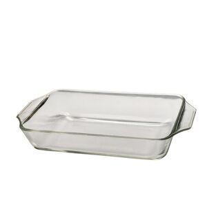 Vintage Anchor Hocking 427 Clear Glass Loaf Pan 8.5" x 5" x 2" USA